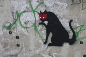 Graffiti, Katze mit Maske, Marthastraße_IMG_5843