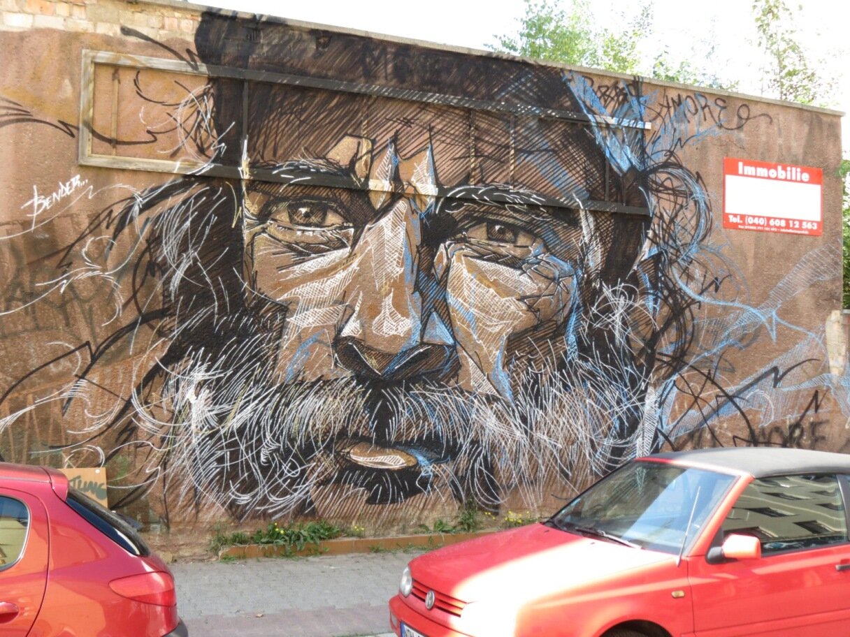 Street Art-Gottvater