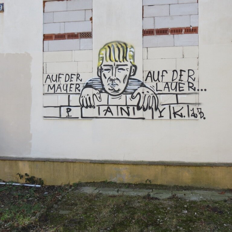 Panik-Graffiti und tags