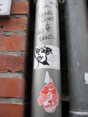 Sticker-Arrangement mit Porträt