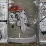 Graffiti bildlich: quakender Frosch